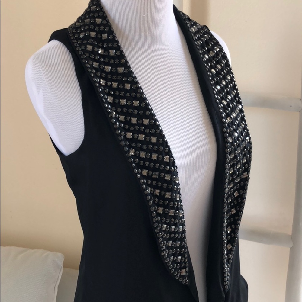 PJK Patterson J. Kincaid Women Black Tuxedo Vest - Picture 6 of 7